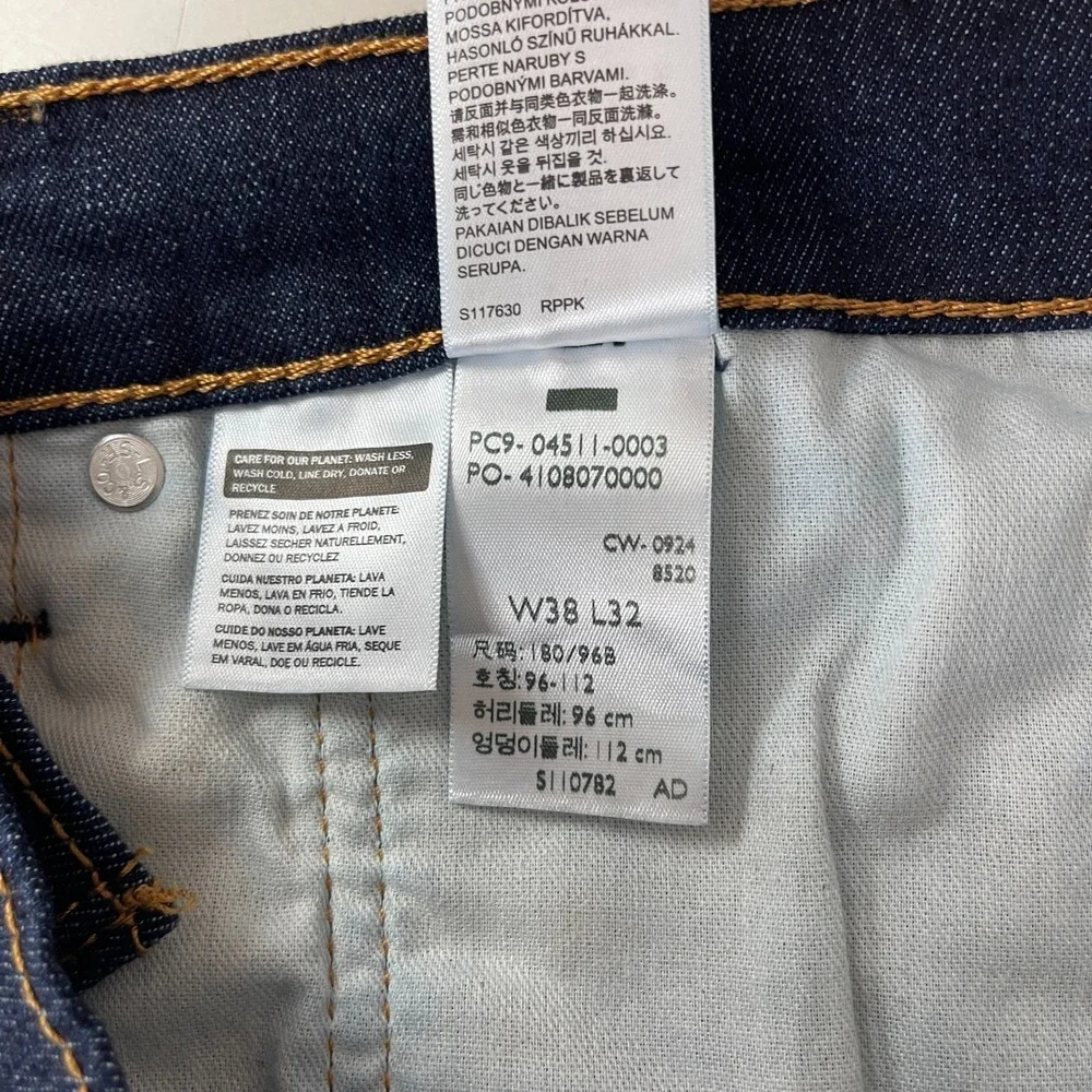 Levis Jeans Mens 38x32 Blue 511 Slim Dark Wash Stretch Denim Grunge Rock Preppy